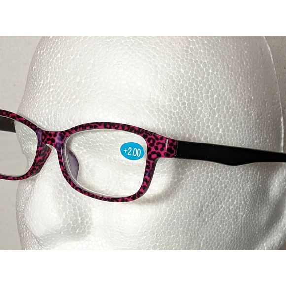Leopard Print Fashion Reading Glasses Black +2.00 - Picture 4 of 5